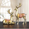 A Couple Of Deer Statue European Style Living Room Bedroom Wine Cabinet Ornaments  Christmas Gifts - Champagne