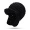 Women Wool Knit Beanie Cap Solid Color Mohair Earmuffs Outdoor Casual Windproof Hat - Black