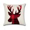 Classical Red Lattice Christmas Elk Series Linen Throw Pillow Case Home Sofa Cushion Cover Decor - #5