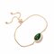 Simple Women Bracelet Oval Crystal Alloy Chain Bracelet - Green