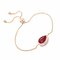 Simple Women Bracelet Oval Crystal Alloy Chain Bracelet - Red