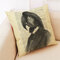 Creative Human Head Animal Body Cartoon Cotton Linen Pillowcase Home Decor Cushion Cover - B