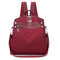 Women Oxford Multifunction Shoulder Bag School Bag Backpack - Red