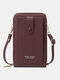 Women RFID Faux Leather Casual Multifunction Touch Screen Crossbody Bag Phone Bag - Wine Red