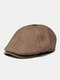 Unisex Solid British Style Retro Cowboy Hat Octagonal Hat Flat Hat - Khaki