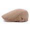 Men Cotton Solid Color Sunshade Beret Cap Duck Hat Casual Outdoors Peaked Forward Cap Adjustable Hat - Khaki