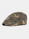 Men Cotton Camouflage Outdoor Casual Sunshade Forward Hat Beret Hat Flat Hat - Khaki