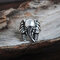 Anello di elefante con foglie intagliate esotiche retrò alla moda Anello da dito unisex creativo liberamente combinabile - 05