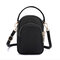 Women Nylon Waterproof Multi- Slot Solid Crossbody Bag Mini Portable Phone Bag - Black