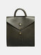 Men PU Leather  Multifunction Multi-carry 13.3 Inch Laptop Bag Briefcases Backpack Crossbody Bag Handbag - Black