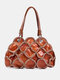حقيبة كلاتش من الجلد الطبيعي عتيقة بتصميم أنيق شامل حقيبة عملات معدنية بتصميم رائع - البرتقالي