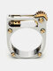 1 Pcs Trendy Punk Creative Mechanical Shape Alloy Ring - Silver