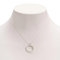 Fashion Pendant Necklace Hollow Rhinestone Round Ring Charm Chain Necklace for Women - Silver