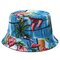 Printed Double-sided Wearable Sun Hat Summer Outdoor Collapsible Bucket Cap - #03