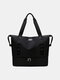 JOSEKO Ladies Polyester Cotton Waterproof Large Capacity Handbag Travel Bag Yoga Sports Fitness Bag - Black