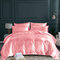 Bedding Sets Soft Silk Like King Double Size Summer Bed Linen China Luxury Bedding Kit Duvet Cover Set - Pink