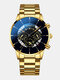 Decorated Pointer Men Business Watch Calendar Stainless Steel Leather Quartz Watch - #04