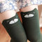 Women Girls Kawaii Cartoon Animal Cotton Stocking Over Kneed High Tight Socks - Dark Green