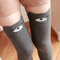 Women Girls Kawaii Cartoon Animal Cotton Stocking Over Kneed High Tight Socks - Dark Gray