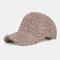 Unisex Wool Lamb Hair Solid Casual Outdoor Winter keep Warm Sunscreen Visor Sun Hat Baseball Hat - Grey