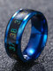 Trendy Simple Smart Temperature Change Color Circle-shaped Stainless Steel Ring - Blue