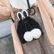 Women Cute Rabbit Fluffy Bucket Bag String Crossbody Bag - Black