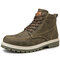 Men Comfy Slip Resistant Lace-up Casual Work Style Ankle Boots - Grey