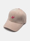 Unisex Corduroy Color Contrast N Letter Embroidery Simple Sunshade Warmth Baseball Cap - Beige