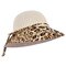 Women Summer Breathable Vogue Leopard Sunscreen Bucket Hat Outdoor Casual Travel Beach Sea Hat - Brown