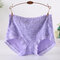 3XL Plus Size Cotton Lace High Waisted Hip Lifting Panties - Purple
