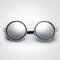 Women Men Retro Steam Punk Round UV Protection Sunglasses Casual Travel Sunscreen Eyeglasses  - Silver