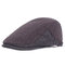 Men Thick Warm Solid Woolen Beret Cap Forward Hat Outdoor Sport Hats  - Grey