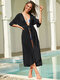 Women Solid Color Thin Chiffon Sun Protection Cover Up - Black