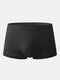 Solid Color Cozy Mid Waist Modal Breathable Boxer Briefs for Men - Black