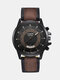 XINEW Brand Watches Mens Leather Date Waterproof Quartz Wristwatches Watch - Coffee