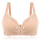 Maternity Sexy Lace Wireless Gather Front Button Nursing Bra - Nude