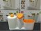 Стеллаж для хранения Кухонные принадлежности Многофункциональное моющее средство для раковины Мыло Диспенсер для рук Мыло Бутылка - Оранжевый