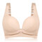 Lace Soft Cotton Front Button Wireless Breathable Maternity Nursing Bras - Nude