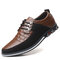 Men Microfiber Leather Splicing Non Slip Metal Decoration Casual Shoes - Brown