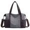 Women Canvas Durable Large Capacity Handbag Multi-function Leisure Crossbody Bag - Grey