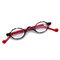 Womens Mens Plastic Frame Vintage Small Round Frame Reading Glasses Simple Durable Glasses - Red