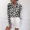 2019 Spring And Summer Hot European And American Explosion Models Casual Leopard Long-sleeved Chiffon Blouse - White