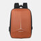 Men Large Capacity Reflective Waterproof USB Charging Earphone Hole Travel Backpack - Coffee
