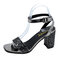 Women Open Toe Large Size  High Heels  Sandals - Gray