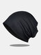 Women Dacron Mesh Solid Color Breathable All-match Beanie Hat - Black