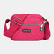 Women Nylon Waterproof Multi-pocket Casual Crossbody Bag Shoulder Bag - Red