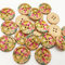 100Pcs 25mm Wooden Round Painted Buttons Knitting Sewing DIY Materials - #1