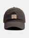 Unisex Cotton Solid Letters Pattern Patch Fashion Sunshade Soft Top Baseball Cap - Gray
