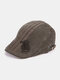 Men Cotton Embroidery Letter Adjustable Casual Beret Hat Forward Hat Flat Hat - Green