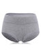 Cotton Seamless Solid Color Panty Breathable Briefs - Gray